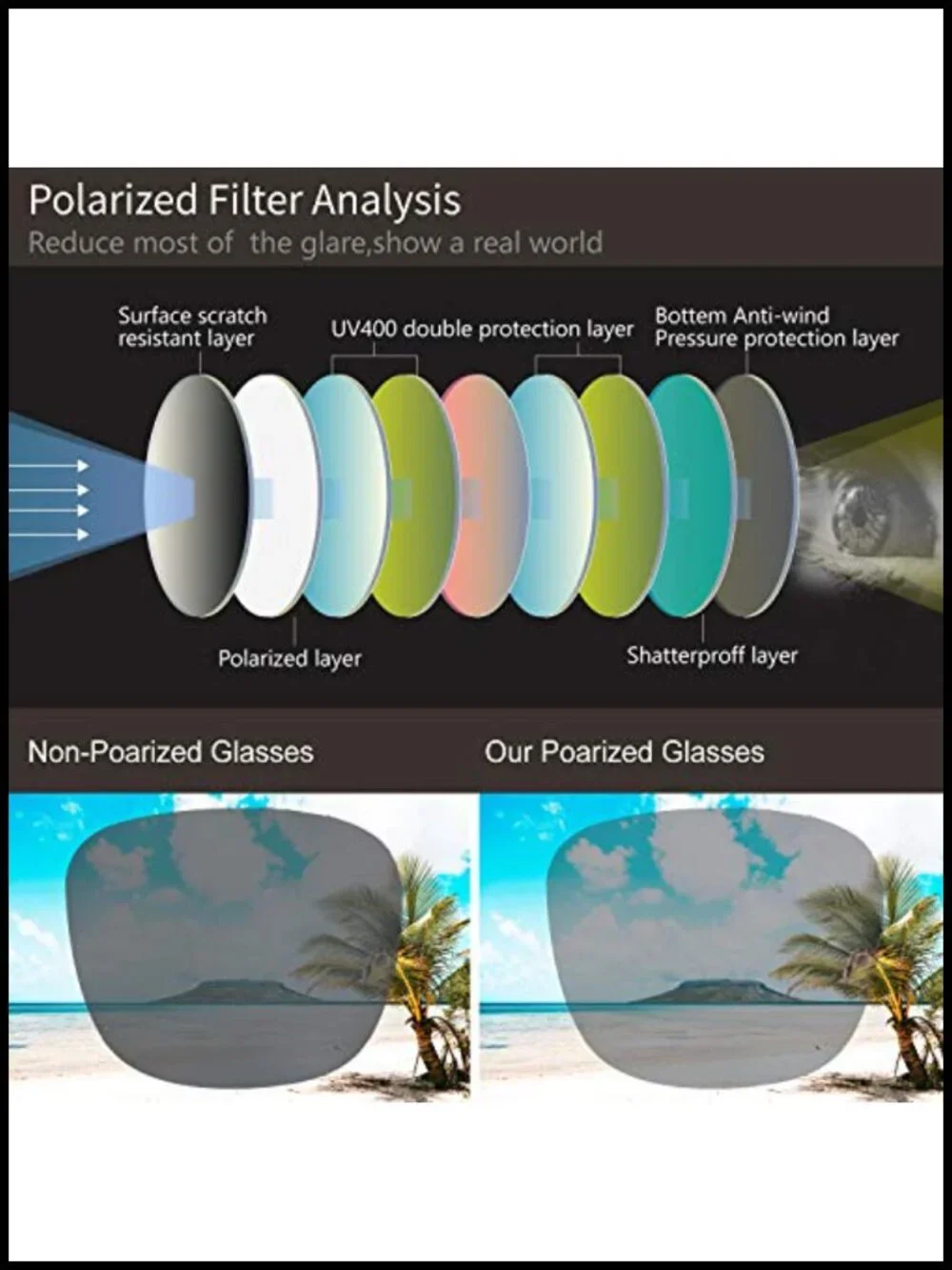 Polarized Wrap Around Shield Sunglasses for Glasses with Leather Case